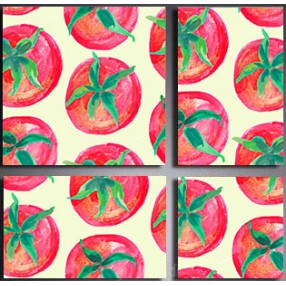 Модульная картина Поп-арт томаты из 4-х холстов 65х65