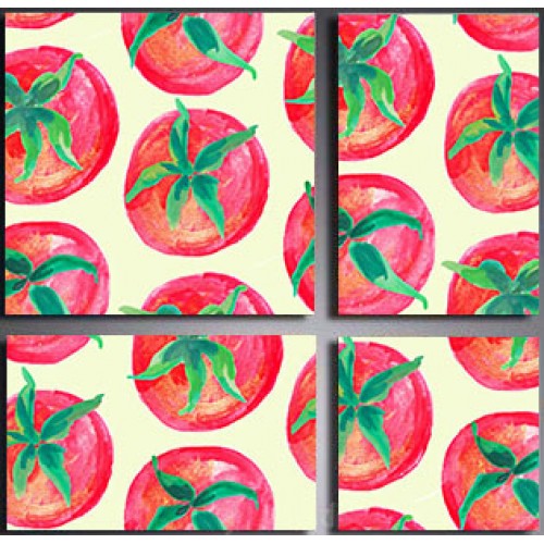 Модульная картина Поп-арт томаты из 4-х холстов 100х100