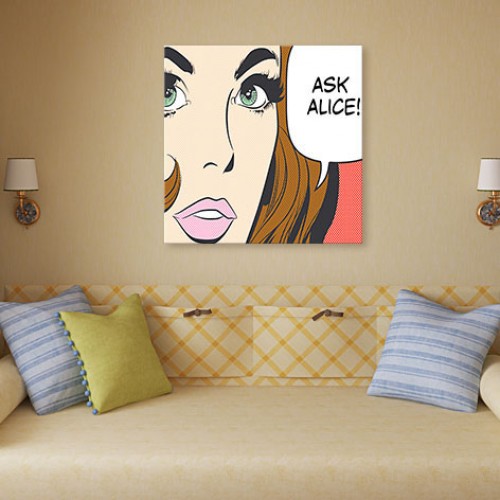Модульная картина Ask Alice поп-арт холст 80х80