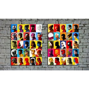 Модульная картина Marvel поп-арт из 2-х холстов 60х40