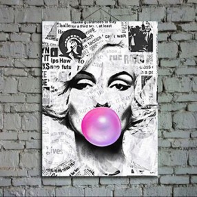 Модульная картина Мерлин Монро жвачка поп-арт холст 30х40