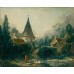 Модульная картина «Пейзаж в окрестностях Бовэ» Буше Франсуа из 4 холстов 140x90