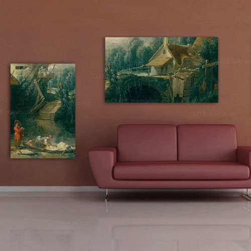 Модульная картина «Пейзаж в окрестностях Бовэ» Буше Франсуа из 2 холстов 100x60