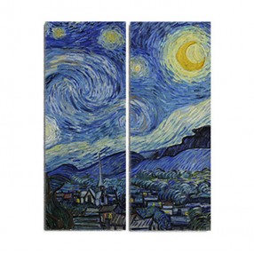 Модульная картина Винсент Ван Гог «Звёздная ночь» из 2 холстов 70x90