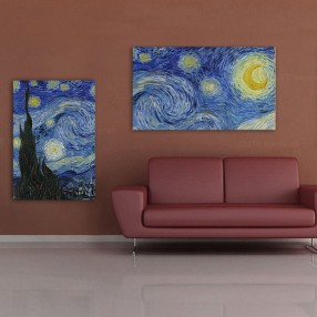 Модульная картина Винсент Ван Гог «Звёздная ночь» из 2 холстов 100x60