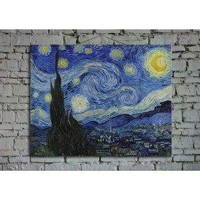Принт на холсте Винсент Ван Гог «Звёздная ночь» 120x80