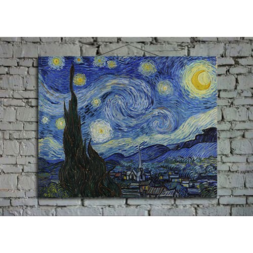 Принт на холсте Винсент Ван Гог «Звёздная ночь» 90x60
