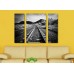 Модульная картина Железная дорога из 3 холстов 80x70