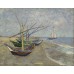 Модульная картина Винсент Ван Гог «Рыбачьи лодки в Сент-Мари» из 3 холстов 100x90