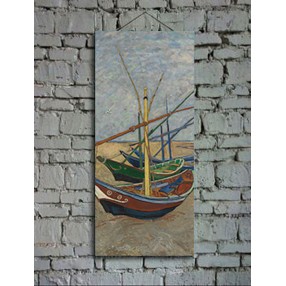 Принт на холсте Винсент Ван Гог «Рыбачьи лодки в Сент-Мари» 25x60