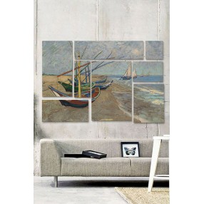 Модульная картина Винсент Ван Гог «Рыбачьи лодки в Сент-Мари» из 8 холстов 120x80