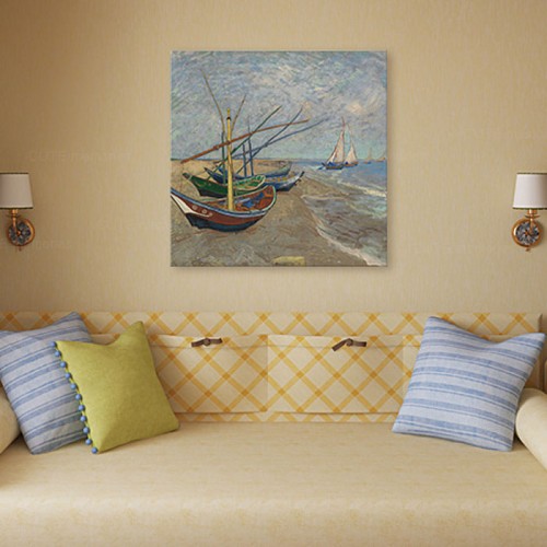 Принт на холсте Винсент Ван Гог «Рыбачьи лодки в Сент-Мари» 50x50