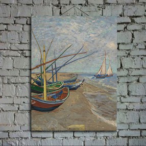 Принт на холсте Винсент Ван Гог «Рыбачьи лодки в Сент-Мари» 35x55