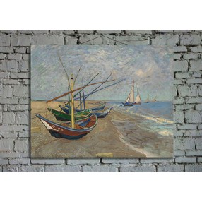 Принт на холсте Винсент Ван Гог «Рыбачьи лодки в Сент-Мари» 120x80