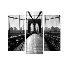 Модульная картина Бруклинский мост из 3 холстов 100x90