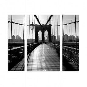 Модульная картина Бруклинский мост из 3 холстов 80x70