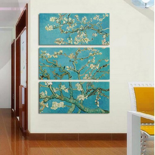 Модульная картина Винсент Ван Гог «Цветущий миндаль» из 3 холстов 90x100