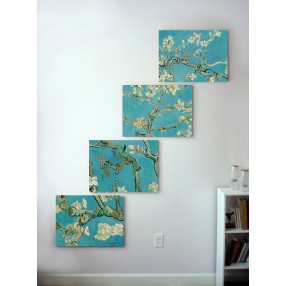 Модульная картина Винсент Ван Гог «Цветущий миндаль» из 4 холстов 110x140