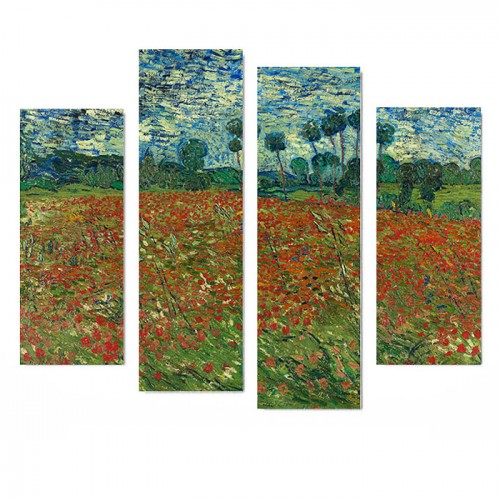 Модульная картина Винсент Ван Гог «Маки» из 4 холстов 100x90