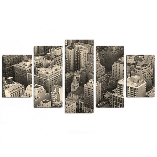 Модульная картина Нью Йорк из 5 холстов 180x90