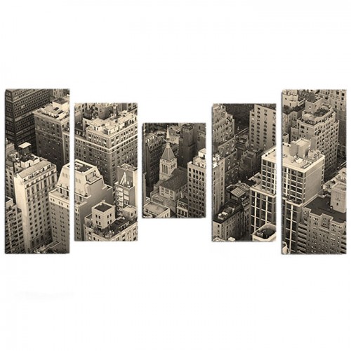 Модульная картина Нью Йорк из 5 холстов 180x90